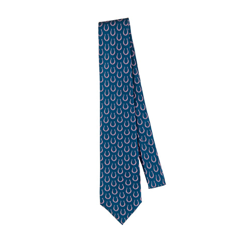 Horseshoes Tie Blue