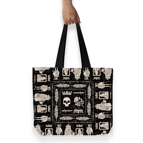 Organic Large Tote Bag - Black Handles & Lining - 308gsm